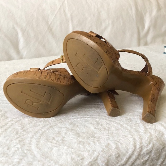 SOLD | Ralph Lauren | Glazed Cork Platform Heels - Picture 3 of 7